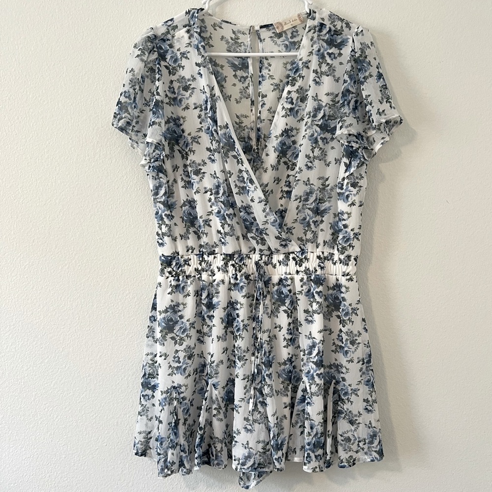 Altar'd State Blue and White Floral Romper